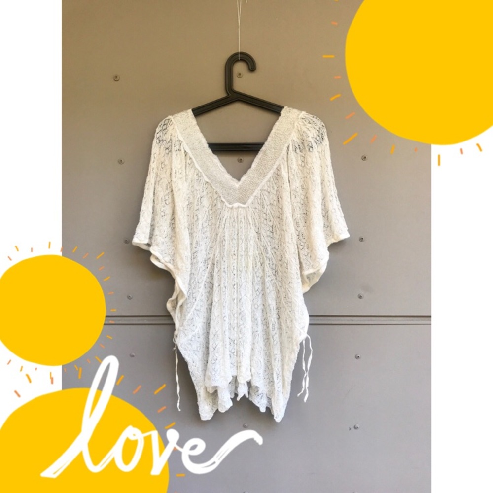 Anthropologie Lace Beaded Tunic Bohemian Top